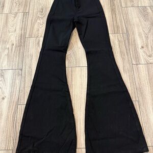 High-Rise Black Flare Jeans - Women's Wide Leg